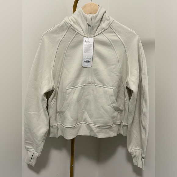 Fleece Lined Half Zip Hoodies with Thumb Holes - Picture 7 of 8